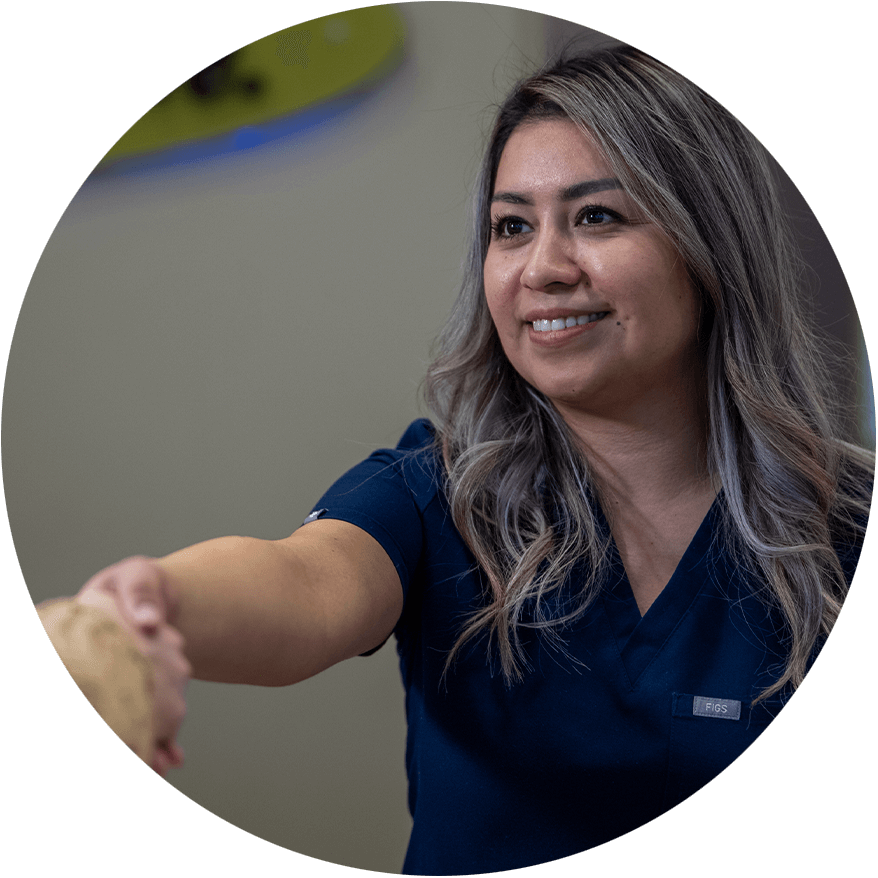 team member Shaking Patients hand